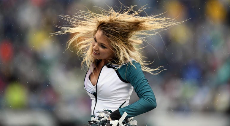 Sep 23, 2018; Philadelphia, PA, USA; A Philadelphia Eagles cheerleader performs during the second quarter against the Indianapolis Colts at Lincoln Financial Field. Mandatory Credit: James Lang-USA TODAY Sports Sep 23, 2018; Philadelphia, PA, USA; A Philadelphia Eagles cheerleader performs during the second quarter against the Indianapolis Colts at Lincoln Financial Field. Mandatory Credit: James Lang-USA TODAY Sports