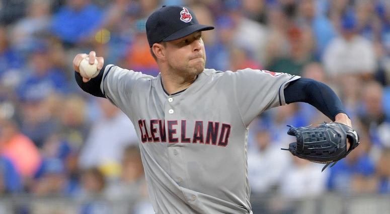 Sep 29, 2018; Kansas City, MO, USA; Cleveland Indians starting pitcher Corey Kluber (28) delivers a pitch in the first inning against the Kansas City Royals at Kauffman Stadium. Mandatory Credit: Denny Medley-USA TODAY Sports Sep 29, 2018; Kansas City, MO, USA; Cleveland Indians starting pitcher Corey Kluber (28) delivers a pitch in the first inning against the Kansas City Royals at Kauffman Stadium. Mandatory Credit: Denny Medley-USA TODAY Sports