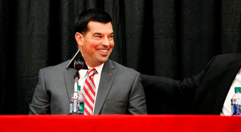 hio State Buckeyes head coach Urban Meyer (left) addresses members of the media to announce his intentions to step down from coaching after the Rose Bowl game. Meyer is pictured with newly named head coach Ryan Day during the press conference at the Ohio hio State Buckeyes head coach Urban Meyer (left) addresses members of the media to announce his intentions to step down from coaching after the Rose Bowl game. Meyer is pictured with newly named head coach Ryan Day during the press conference at the Ohio