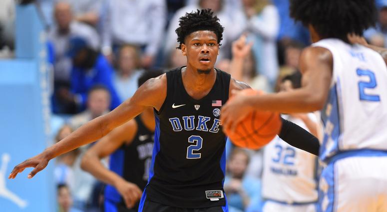 North Carolina Tar Heels guard Coby White (2) with the ball as Duke Blue Devils forward Cam Reddish (2) defends in the first half at Dean E. Smith Center. North Carolina Tar Heels guard Coby White (2) with the ball as Duke Blue Devils forward Cam Reddish (2) defends in the first half at Dean E. Smith Center.