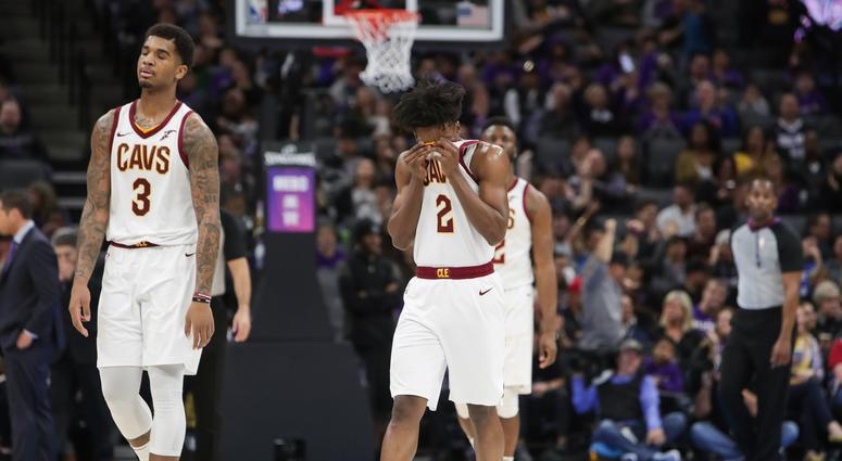 Cleveland Cavaliers guard Collin Sexton (2) and forward Marquese Chriss (3) walk off the court during the third quarter against the Sacramento Kings at Golden 1 Center. Cleveland Cavaliers guard Collin Sexton (2) and forward Marquese Chriss (3) walk off the court during the third quarter against the Sacramento Kings at Golden 1 Center.