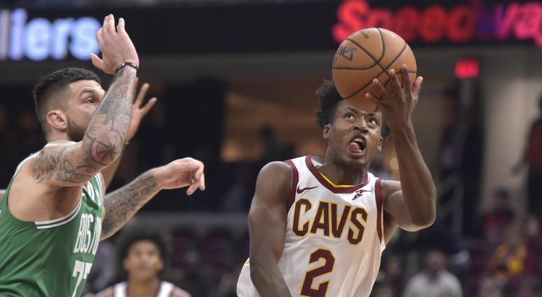 Oct 15, 2019; Cleveland, OH, USA; Cleveland Cavaliers guard Collin Sexton (2) drives against Boston Celtics center Vincent Poirier (77) in the second quarter at Rocket Mortgage FieldHouse. Mandatory Credit: David Richard-USA TODAY Sports Oct 15, 2019; Cleveland, OH, USA; Cleveland Cavaliers guard Collin Sexton (2) drives against Boston Celtics center Vincent Poirier (77) in the second quarter at Rocket Mortgage FieldHouse. Mandatory Credit: David Richard-USA TODAY Sports