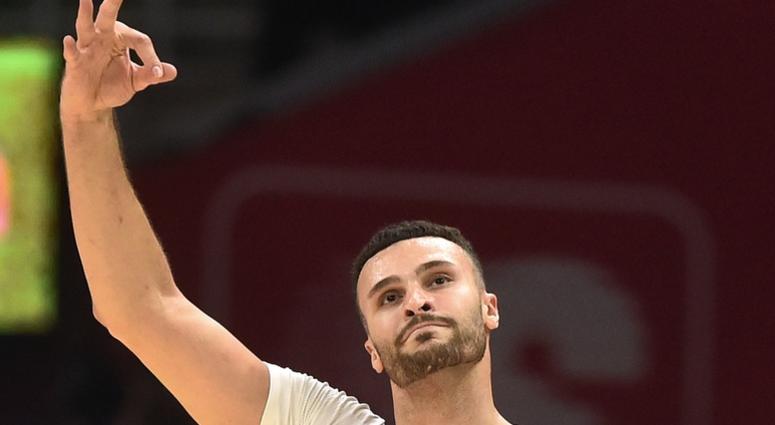 Cleveland Cavaliers forward Larry Nance Jr. (22) celebrates a three pointer during the first half against the Indiana Pacers at Rocket Mortgage FieldHouse. Cleveland Cavaliers forward Larry Nance Jr. (22) celebrates a three pointer during the first half against the Indiana Pacers at Rocket Mortgage FieldHouse.