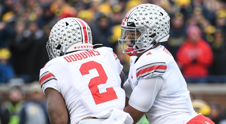 Ohio State quarterback Justin Fields and running back J.K. Dobbins