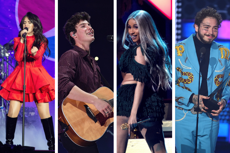 Camila Cabello, Shawn Mendes, Cardi B, Post Malone Camila Cabello, Shawn Mendes, Cardi B, Post Malone