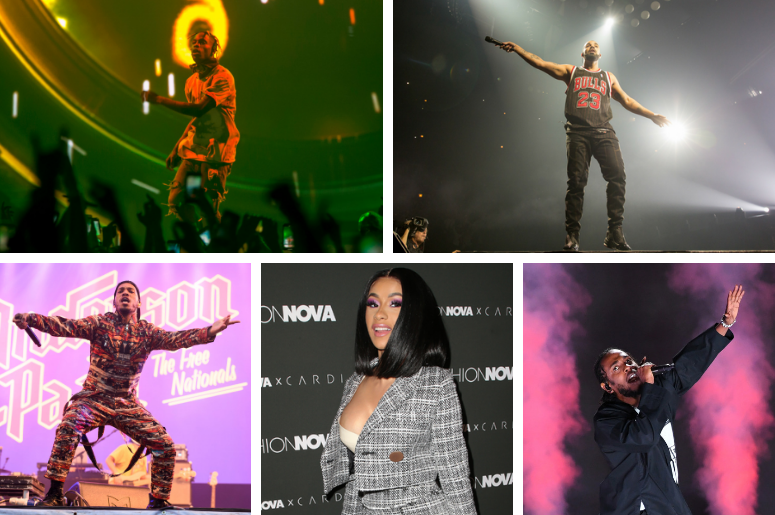 Travis Scott, Drake, Anderson .Paak, Cardi B, Kendrick Lamar Travis Scott, Drake, Anderson .Paak, Cardi B, Kendrick Lamar