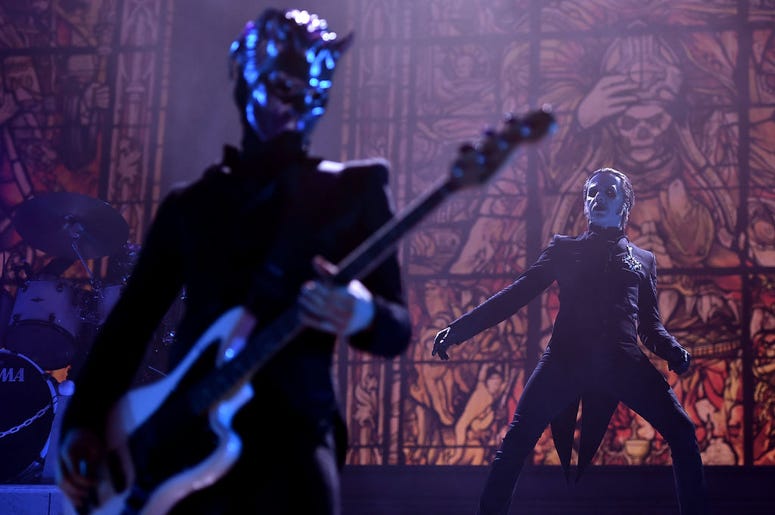 Tobias Forge performing as Cardinal Copia of the band Ghost at Barclays Center on December 15, 2018 in New York City Tobias Forge performing as Cardinal Copia of the band Ghost at Barclays Center on December 15, 2018 in New York City