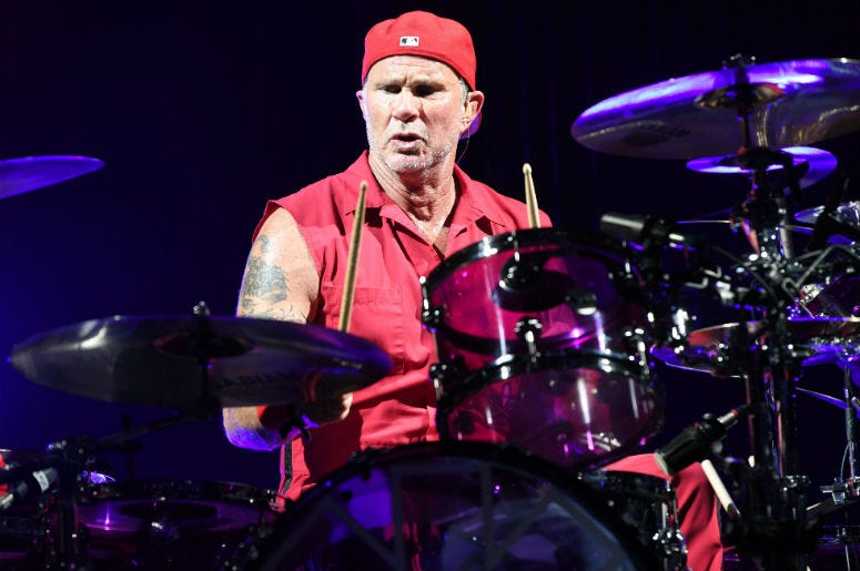 Chad Smith of Red Hot Chili Peppers performs at American Airlines Arena Chad Smith of Red Hot Chili Peppers performs at American Airlines Arena