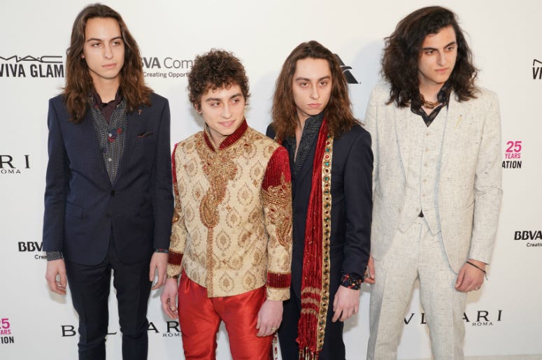 Greta Van Fleet Band on the red carpet at Elton John's 26th Annual AIDS Foundation Greta Van Fleet Band on the red carpet at Elton John's 26th Annual AIDS Foundation
