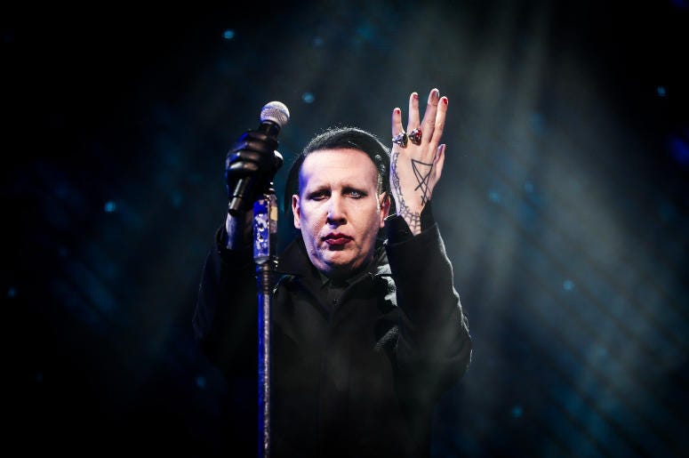 Marilyn Manson performs onstage with X Japan during the 2018 Coachella Valley Music And Arts Festival Marilyn Manson performs onstage with X Japan during the 2018 Coachella Valley Music And Arts Festival
