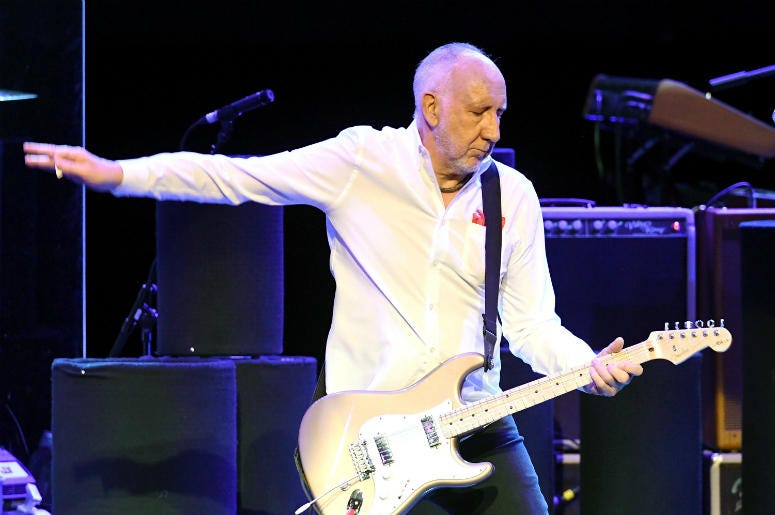 Guitarist Pete Townshend of The Who performs Guitarist Pete Townshend of The Who performs
