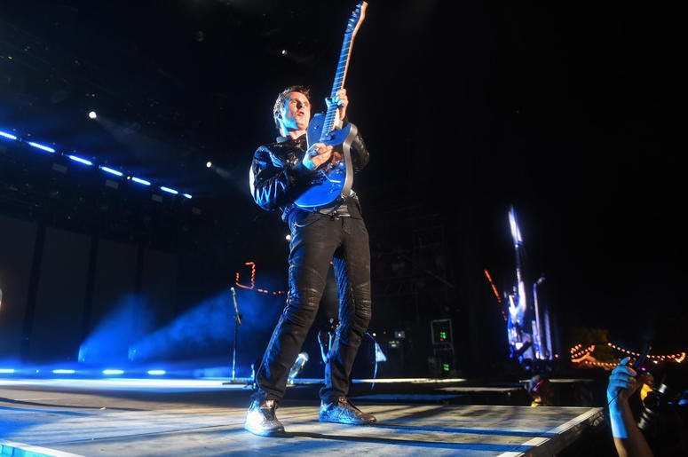 Muse performs at the Bonnaroo Music and Arts Festival. Muse performs at the Bonnaroo Music and Arts Festival.