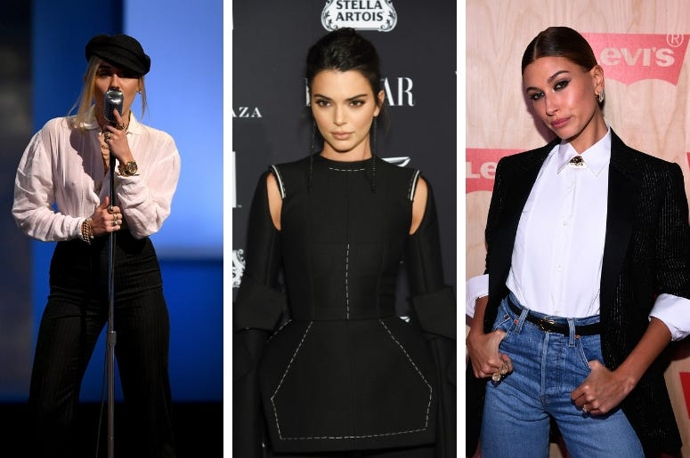 Miley Cyrus, Kendall Jenner, Hailey Baldwin Miley Cyrus, Kendall Jenner, Hailey Baldwin