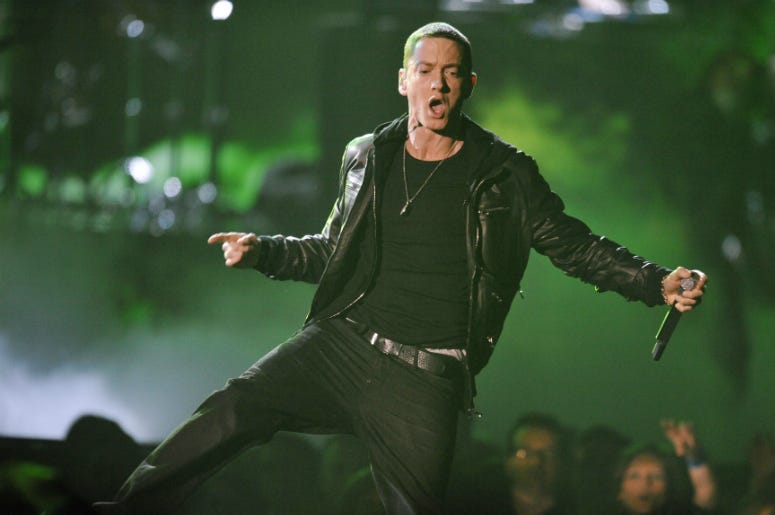 Eminem performs at the 2011 Grammy Awards. Eminem performs at the 2011 Grammy Awards.