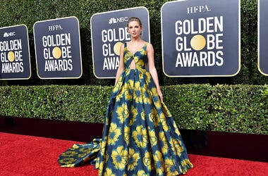 Taylor Swift in long floral Dress at Golden Globes