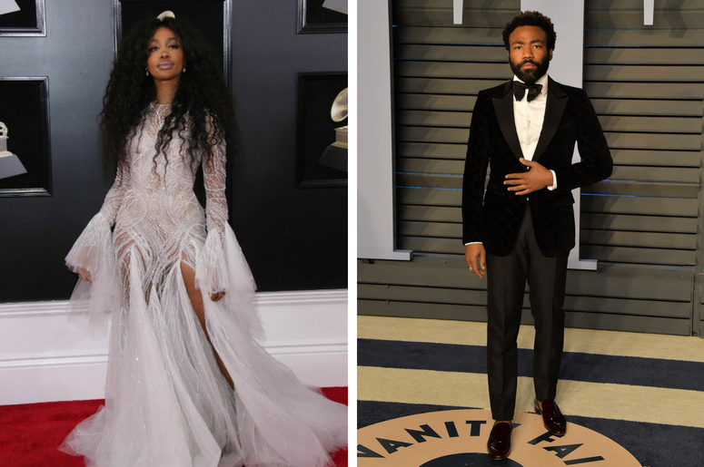SZA arrives at the GRAMMY Awards in New York City / Donald Glover (Childish Gambino) arrives at GRAMMY Awards in New York City SZA arrives at the GRAMMY Awards in New York City / Donald Glover (Childish Gambino) arrives at GRAMMY Awards in New York City