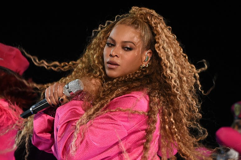 Beyoncé INDIO, CA - APRIL 21: Beyonce performs at the 2018 Coachella Valley Music And Arts Festival at Indio Polo Grounds on April 21, 2018 in Indio, California.