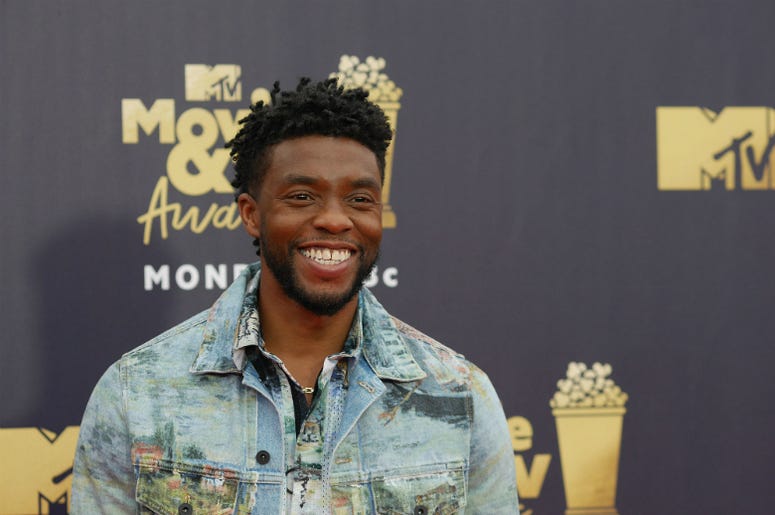 6/16/2018 - Chadwick Boseman attending the 2018 MTV Movie and TV Awards held at the Barker Hangar in Los Angeles, 6/16/2018 - Chadwick Boseman attending the 2018 MTV Movie and TV Awards held at the Barker Hangar in Los Angeles,