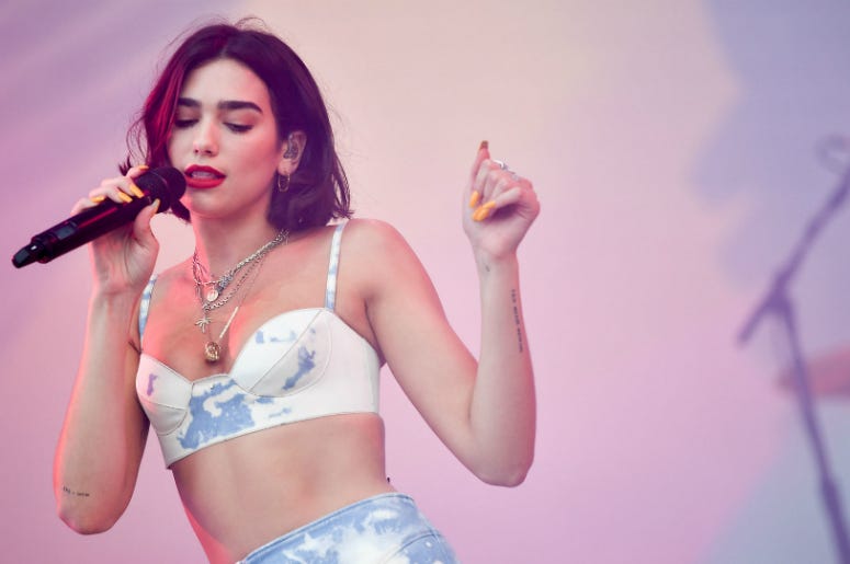 Dua Lipa June 10, 2018; Manchester, TN, USA; Dua Lipa performs at the Bonnaroo Music and Arts Festival.