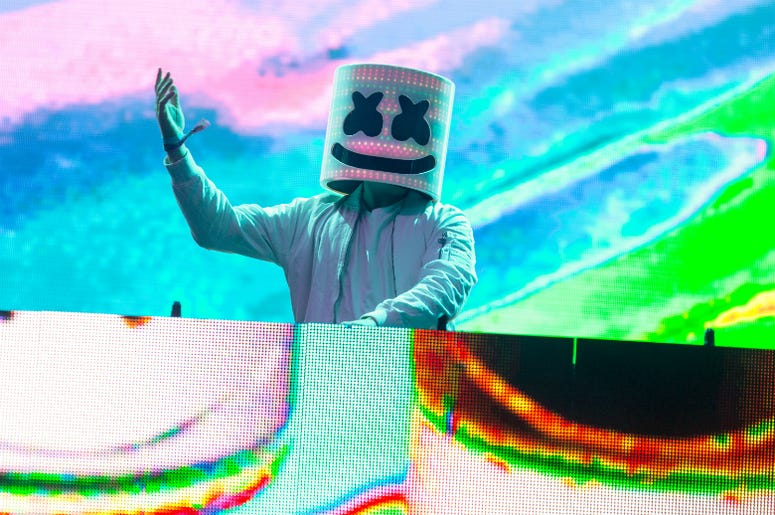 Marshmello Marshmello during Bonnaroo Music and Arts Festival at Great Stage Park on June 10, 2017, in Manchester, Tennessee