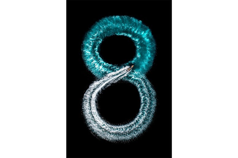 Infinity Eight To achieve this shot I was flying a drone from the passenger seat of the 'Jersey Seafaris' boat. From there I succeeded in capturing a perfect figure of an eight which also represents the infinity symbol.