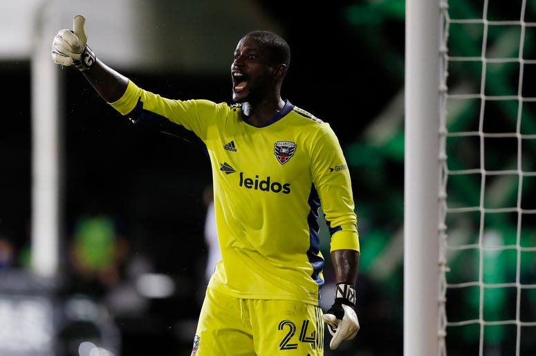 Bill Hamid, portero del DC United Bill Hamid reaccionó en una jugada frente al Montreal Impact en el torneo MLS is Back, Julio 21