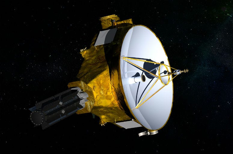 Esta ilustración proporcionada por la NASA muestra a la nave espacial New Horizons. La NASA lanzó la nave del tamaño de un piano de cola chico en el 2006. Esta ilustración proporcionada por la NASA muestra a la nave espacial New Horizons. La NASA lanzó la nave del tamaño de un piano de cola chico en el 2006.
