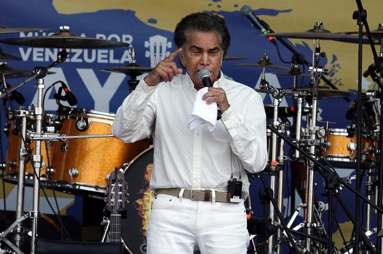 "El Puma" José Luis Rodríguez participa en el concierto "Venezuela Aid Live" en la ciudad fronteriza colombiana de Cúcuta, el viernes 22 defebrero de 2019. "El Puma" José Luis Rodríguez participa en el concierto "Venezuela Aid Live" en la ciudad fronteriza colombiana de Cúcuta, el viernes 22 defebrero de 2019.