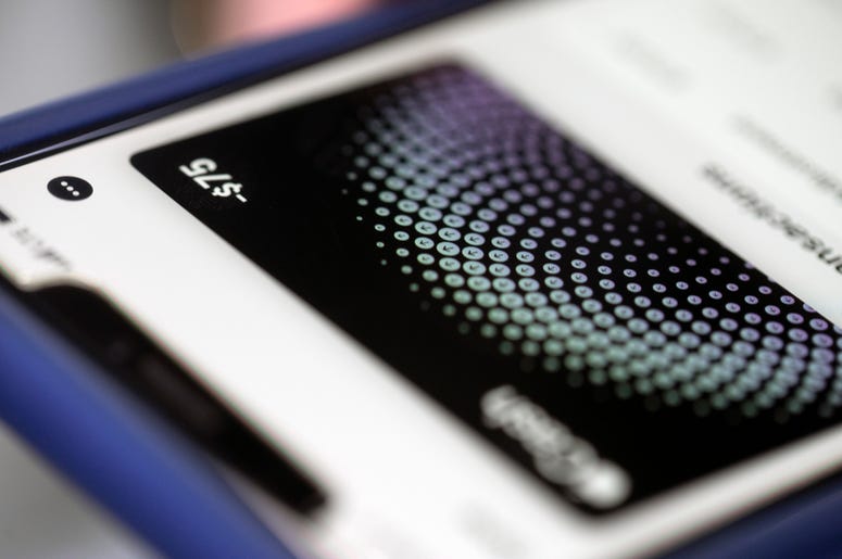 Fotografía del 8 de octubre de 2019 de una app de Apple Pay en un iPhone en Nueva York Fotografía del 8 de octubre de 2019 de una app de Apple Pay en un iPhone en Nueva York