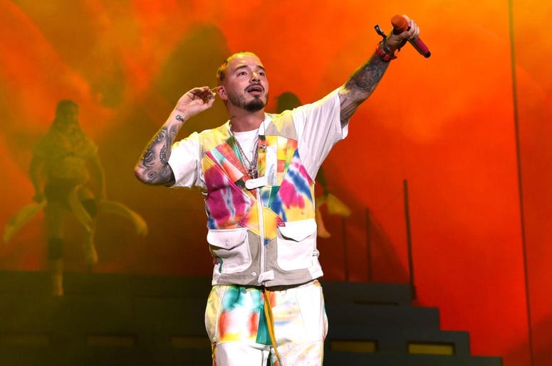 J Balvin performs at Coachella Stage during the 2019 Coachella Valley Music And Arts Festival on April 13, 2019 in Indio, California. J Balvin performs at Coachella Stage during the 2019 Coachella Valley Music And Arts Festival on April 13, 2019 in Indio, California.