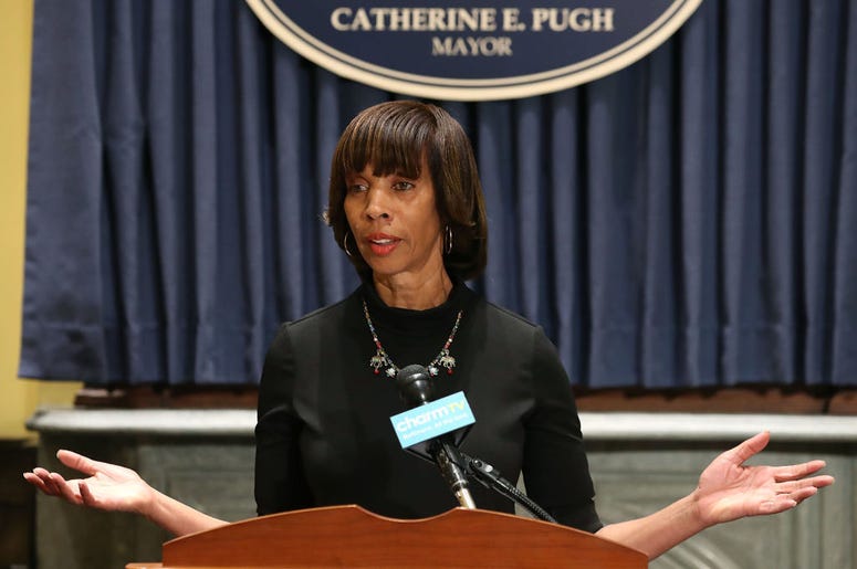 Baltimore Mayor Catherine Pugh talks about the late night removal of four confederate statues in the city, on August 16, 2017 in Baltimore, Maryland. The City of Baltimore removed four statues celebrating confederate heroes from city parks overnight, fol Baltimore Mayor Catherine Pugh talks about the late night removal of four confederate statues in the city, on August 16, 2017 in Baltimore, Maryland. The City of Baltimore removed four statues celebrating confederate heroes from city parks overnight, fol