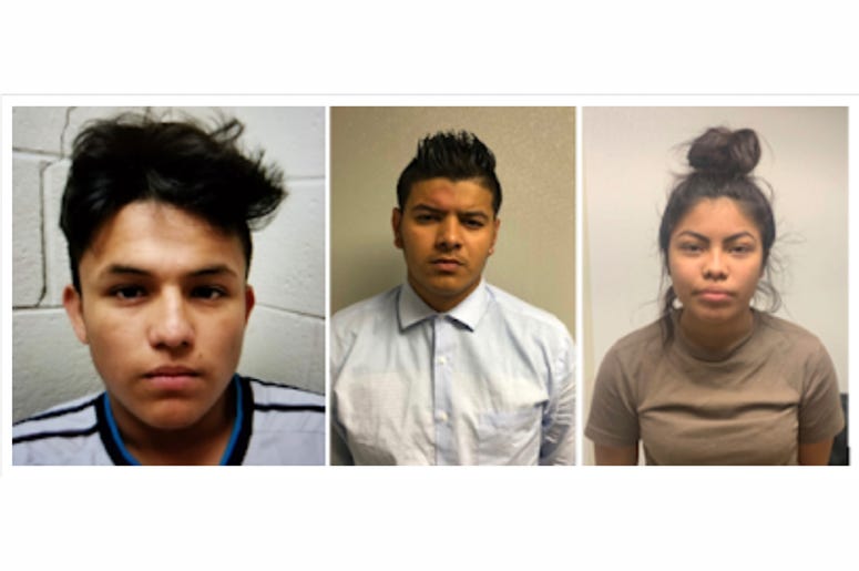 Esta combinación de fotos sin fecha proveídas por la policía del condado Prince George's muestra, de izquierda a derecha, a Josu Fuentes Ponce, Joel Escobar y Cynthia Hernández Nucamendi. Los adolescentes fueron arrestados y acusados como adultos de asesi Esta combinación de fotos sin fecha proveídas por la policía del condado Prince George's muestra, de izquierda a derecha, a Josu Fuentes Ponce, Joel Escobar y Cynthia Hernández Nucamendi. Los adolescentes fueron arrestados y acusados como adultos de asesi