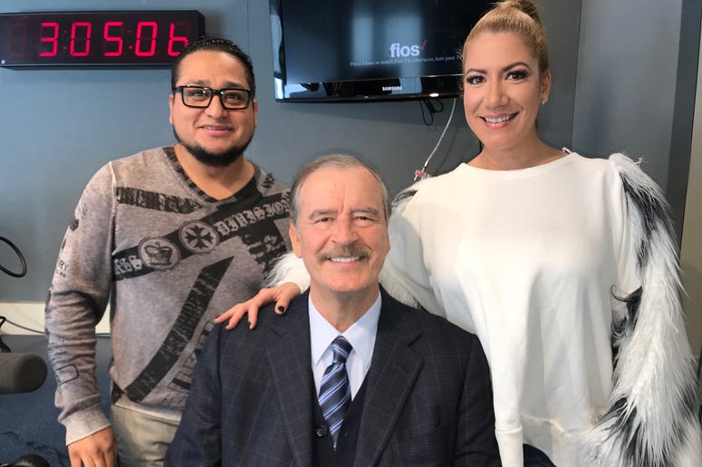 Vicente Fox with Patricia De Lima and Chepe of El Zol 1079's "El Meneo"