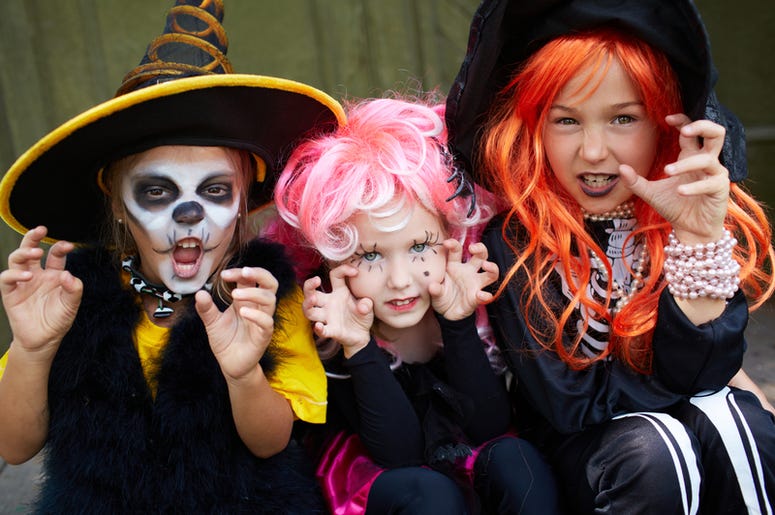 children in halloween costumes