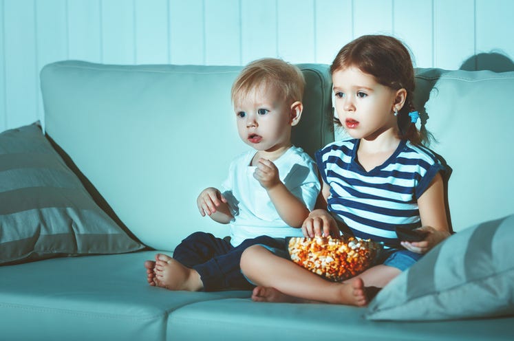 small children watch television