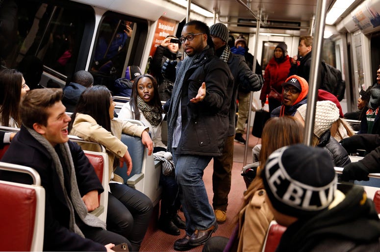 Interior of a DC Metro car