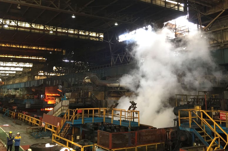 The hot rolled mill at Port Talbot steelworks.