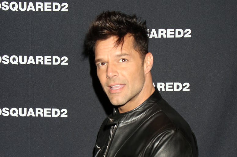 Ricky Martin in a leather jacket