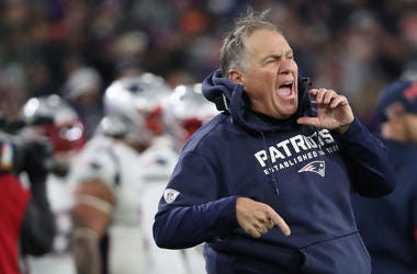 Head coach Bill Belichick of the New England Patriots reacts on the sidelines against the Baltimore Ravens during the fourth quarter at M&T Bank Stadium on November 3, 2019 in Baltimore, Maryland. Bill Belichick New England Patriots