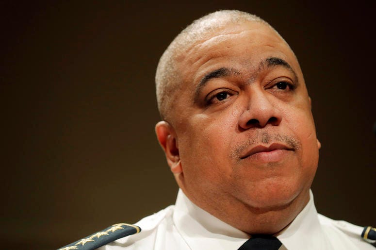 El jefe de policía de Baltimore Michael Harrison, en un evento en Nueva Orleáns, el 10 de enero del 2019. (AP Photo/Gerald Herbert, File) El jefe de policía de Baltimore Michael Harrison, en un evento en Nueva Orleáns, el 10 de enero del 2019. (AP Photo/Gerald Herbert, File)