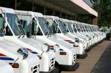 Postal delivery trucks