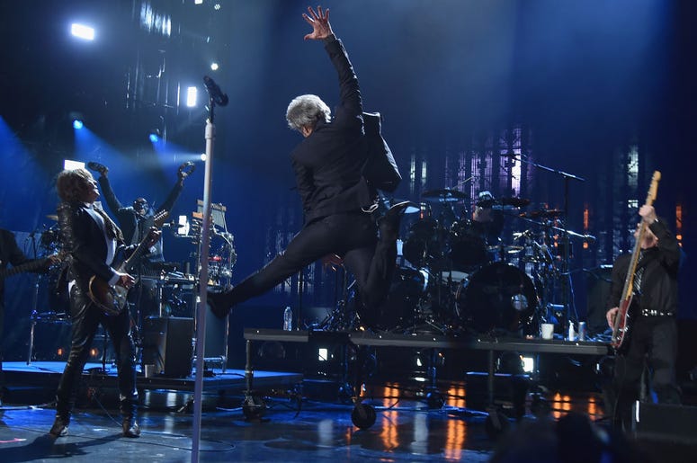 Bon Jovi perfroms during the 33rd Annual Rock & Roll Hall of Fame Induction Ceremony at Public Auditorium on April 14, 2018 in Cleveland, Ohio. Bon Jovi perfroms during the 33rd Annual Rock & Roll Hall of Fame Induction Ceremony at Public Auditorium on April 14, 2018 in Cleveland, Ohio.