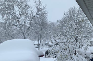 Snow in Alanna's driveway in Parma Heights
