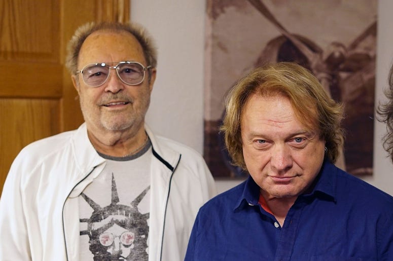 Lou Gramm, center, rejoined Foreigner for a special performance at the Buffalo Chip in South Dakota during the Sturgis motorcycle rally. Flanking him is (on left) fellow co-founder Mick Jones Lou Gramm, center, rejoined Foreigner for a special performance at the Buffalo Chip in South Dakota during the Sturgis motorcycle rally. Flanking him is (on left) fellow co-founder Mick Jones
