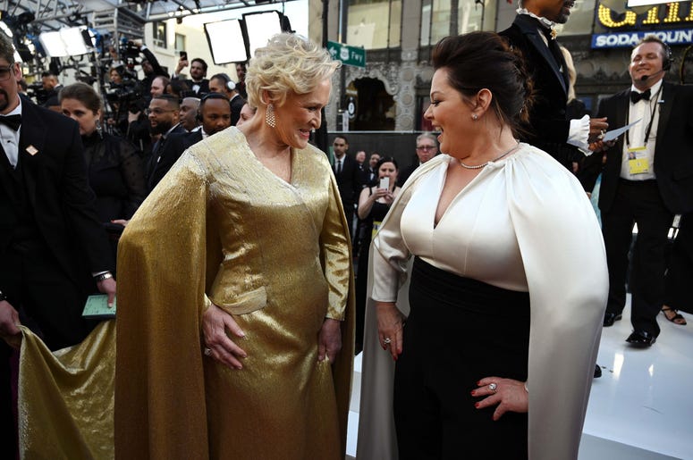 Glenn Close (L) and Melissa McCarthy arrive at the 91st Academy Awards at the Dolby Theatre. Glenn Close (L) and Melissa McCarthy arrive at the 91st Academy Awards at the Dolby Theatre.