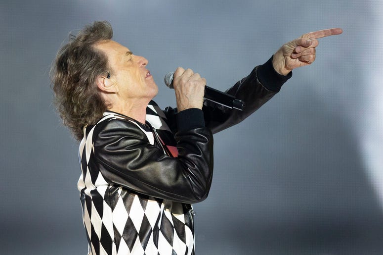 Lead singer Mick Jagger of the Rolling Stones performs at Soldier Field in Chicago Lead singer Mick Jagger of the Rolling Stones performs at Soldier Field in Chicago