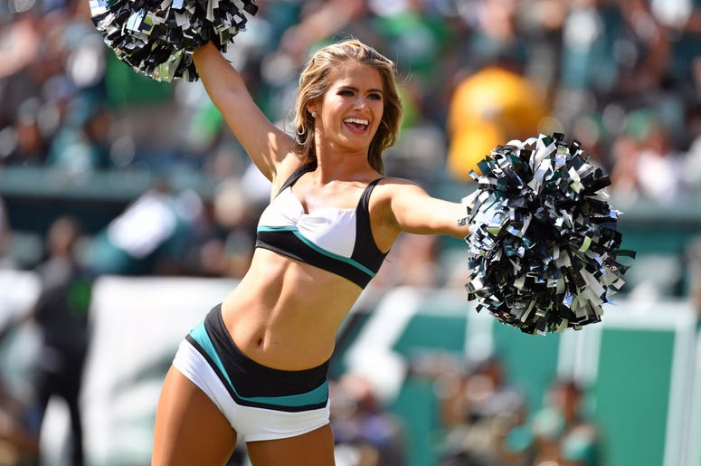 Philadelphia Eagles cheerleader performs against the Washington Redskins during the fourth quarter at Lincoln Financial Field. Philadelphia Eagles cheerleader performs against the Washington Redskins during the fourth quarter at Lincoln Financial Field.