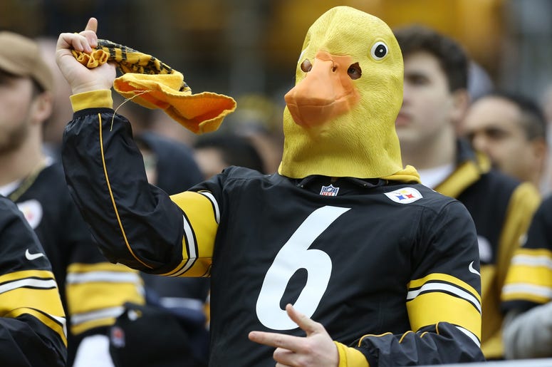 A Pittsburgh Steelers fan cheers against the Cleveland Browns during the second quarter at Heinz Field. A Pittsburgh Steelers fan cheers against the Cleveland Browns during the second quarter at Heinz Field.
