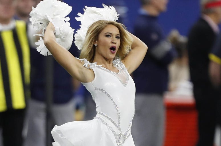 Indianapolis Colts cheerleader performs a dance routine in a game against the Tennessee Titans during the third quarter at Lucas Oil Stadium Indianapolis Colts cheerleader performs a dance routine in a game against the Tennessee Titans during the third quarter at Lucas Oil Stadium