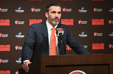 Jan 14, 2020; Cleveland, Ohio, USA; New Cleveland Browns head coach Kevin Stefanski speaks to the media during a press conference at FirstEnergy Stadium. Mandatory Credit: Ken Blaze-USA TODAY Sports